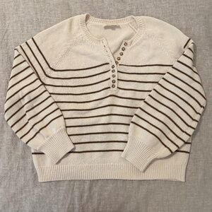 Sezane Léontine Jumper Ecru / Camel - Size L